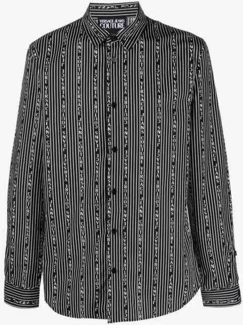 Versace Jeans Couture logo-print striped shirt