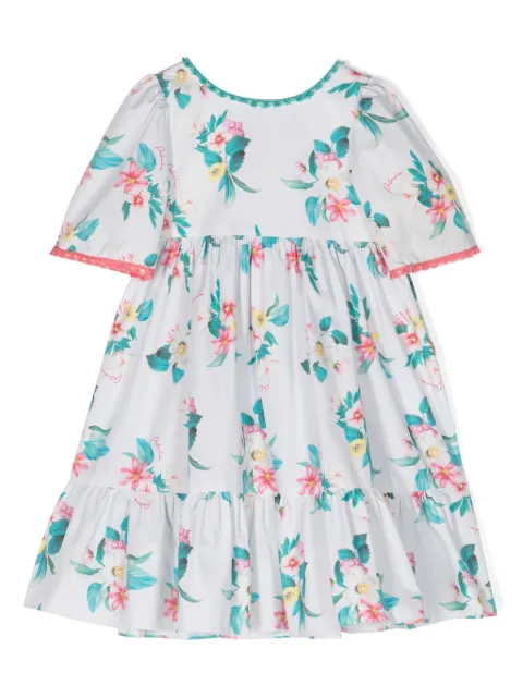 Patachou floral-print ruffled cotton dress