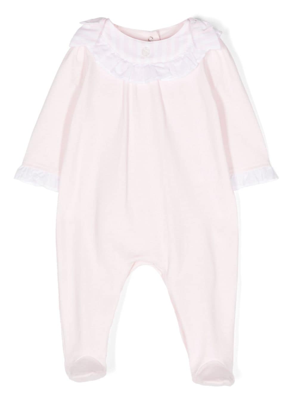 Patachou Babies' Ruffle-trim Long-sleeve Pyjamas In Pink