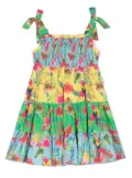 Patachou tropical-print cotton dress - Green