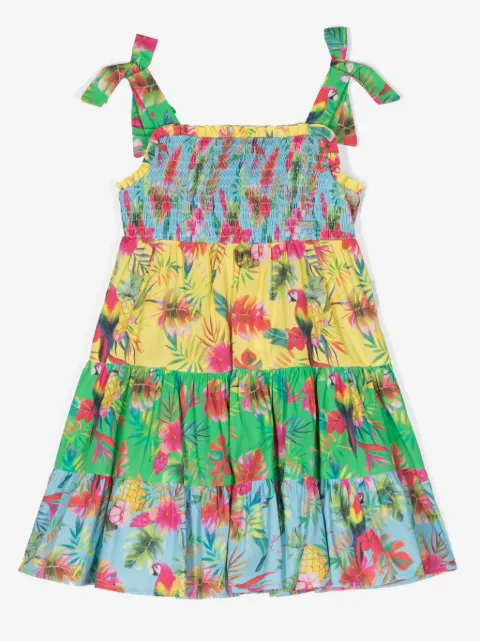 Patachou tropical-print cotton dress