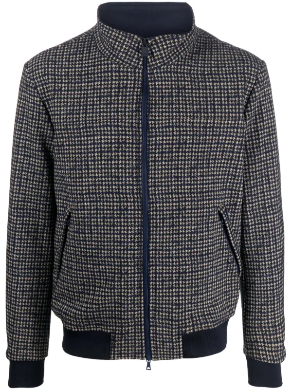 Houndstooth clearance bomber jacket