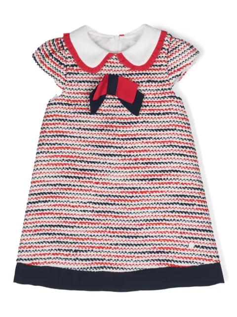 Patachou bow-detail tweed dress