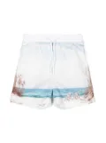 Patachou beach-print swim shorts - Blue