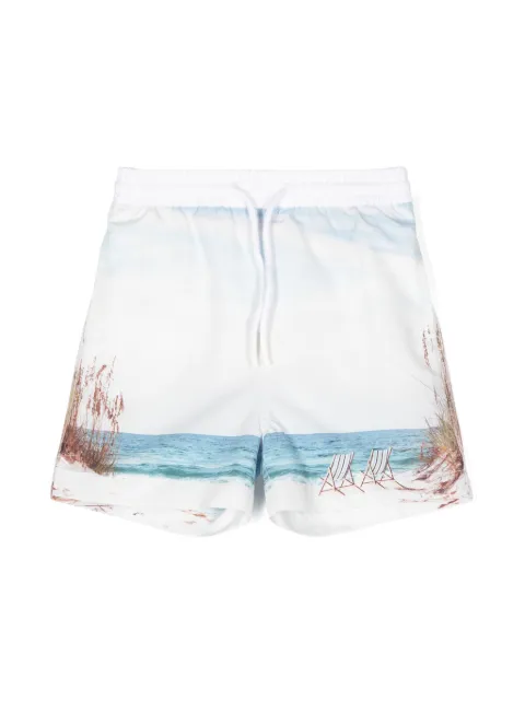 Patachou beach-print swim shorts