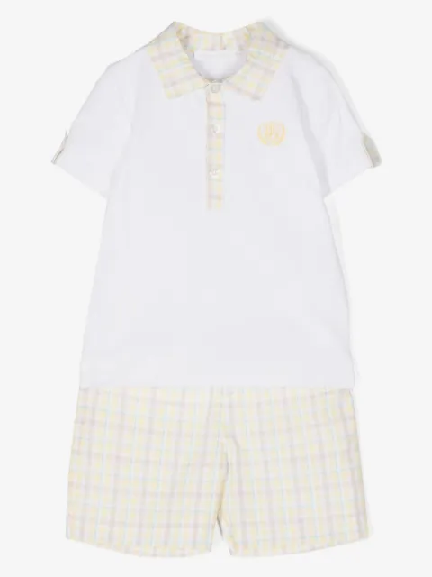 Patachou Kariertes Seersucker-Short-Set