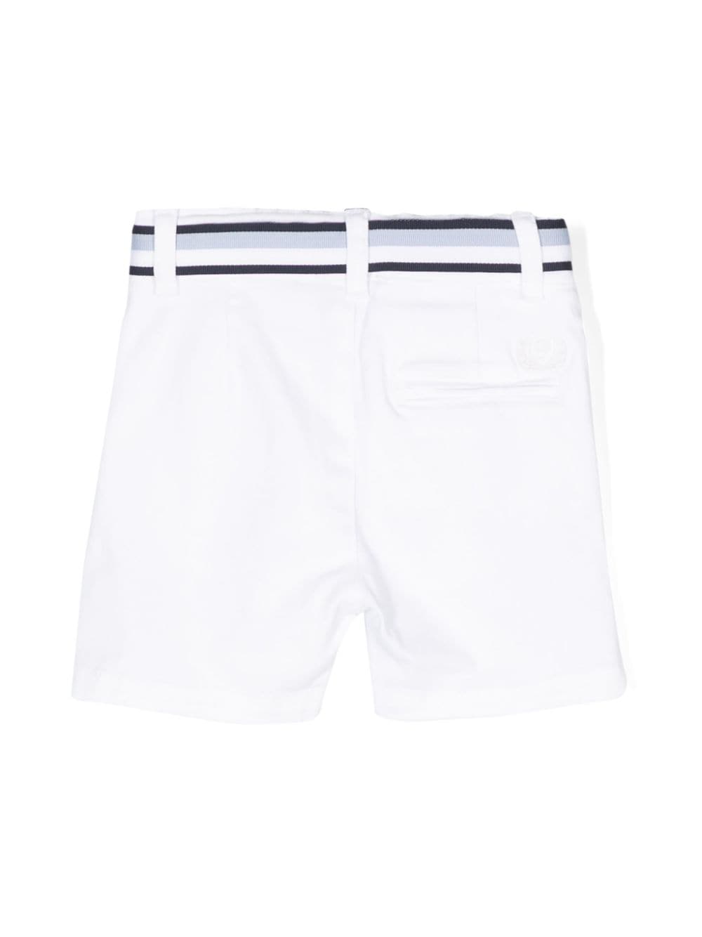 Shop Patachou Belted Cotton Shorts In White
