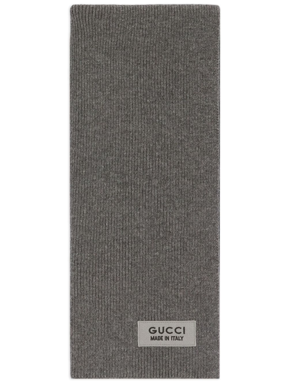 Gucci Rib Knit Wool Scarf In Grau