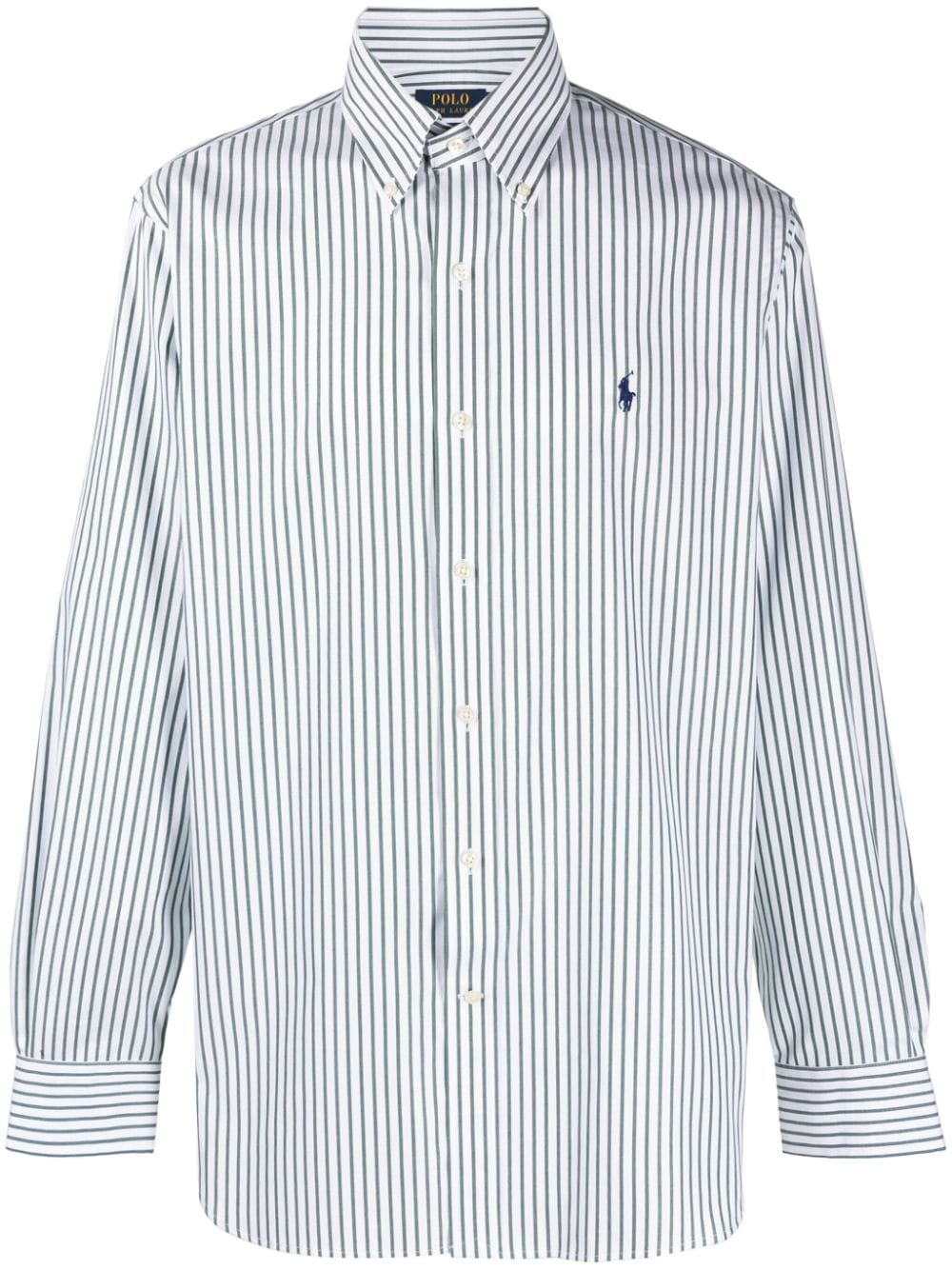 Polo Ralph Lauren Logo-embroidered Striped Shirt In Green