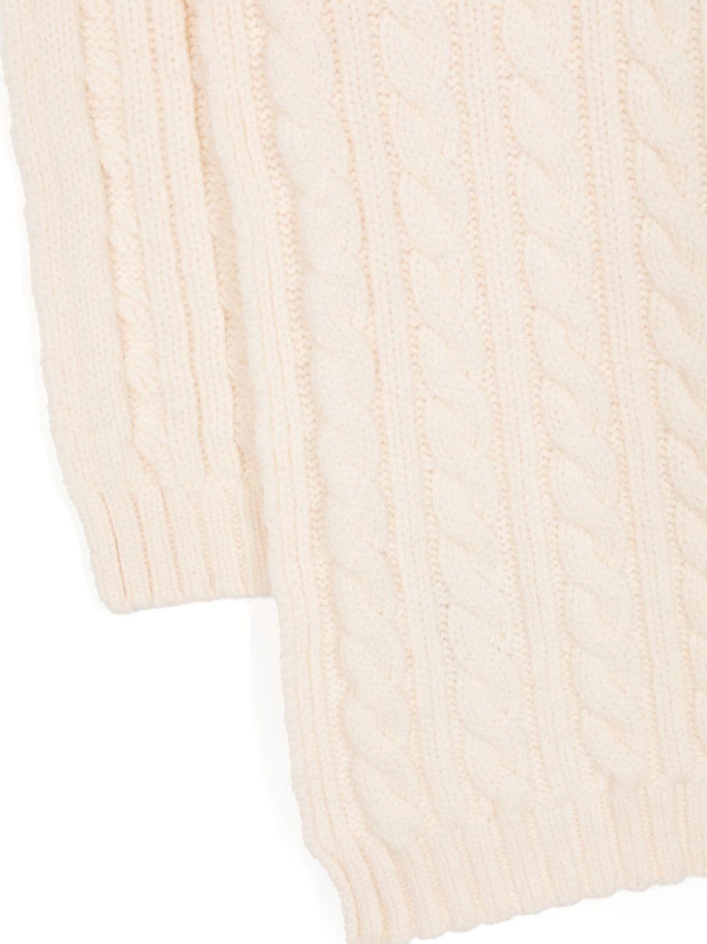 Shop Sunspel Cable-knit Wool Scarf In Neutrals