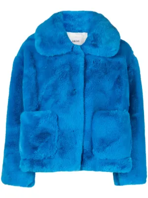 Dual pocket 2025 faux fur jacket