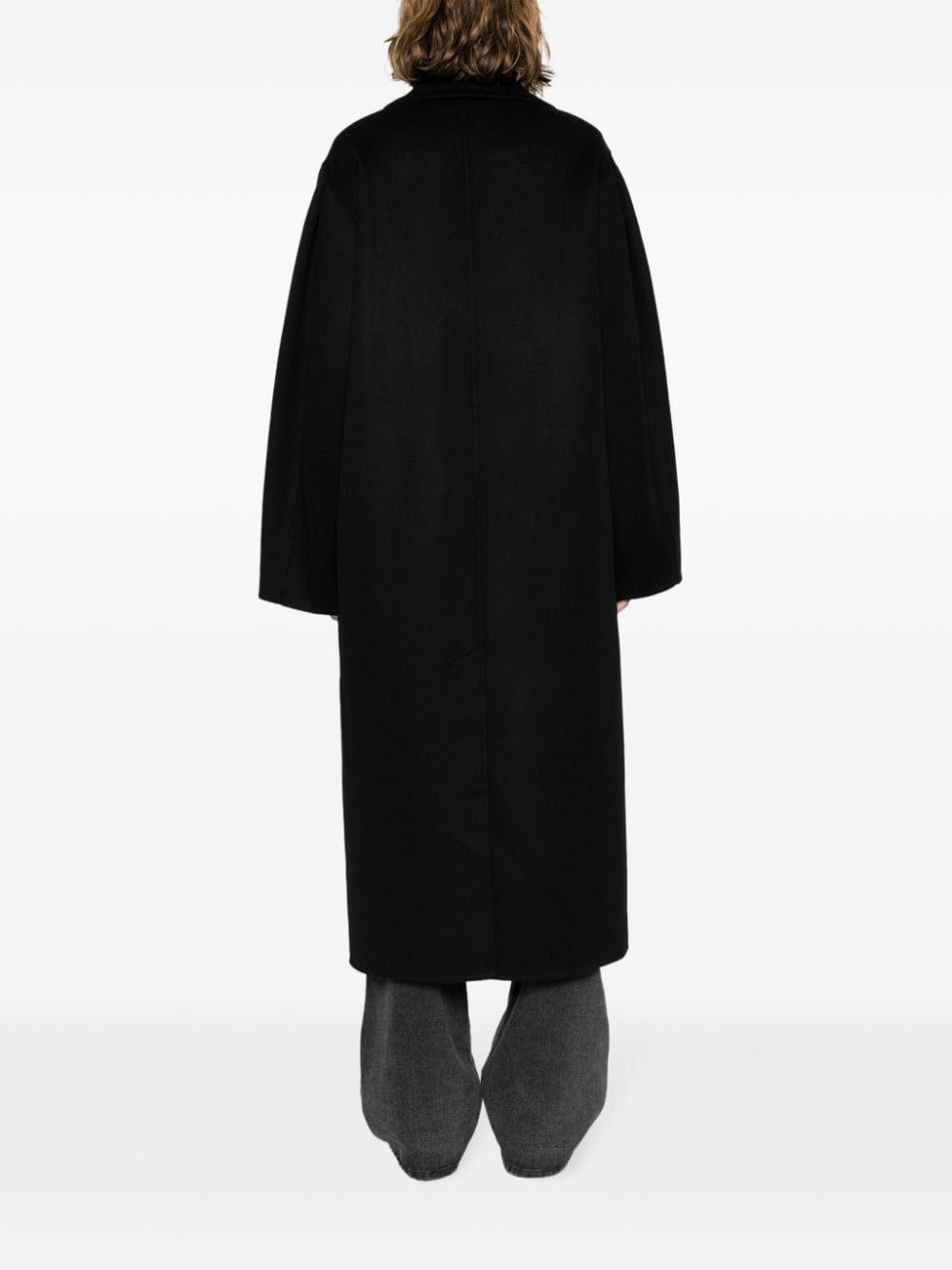 Shop Loewe Wool-blend Single-breasted Coat In Black