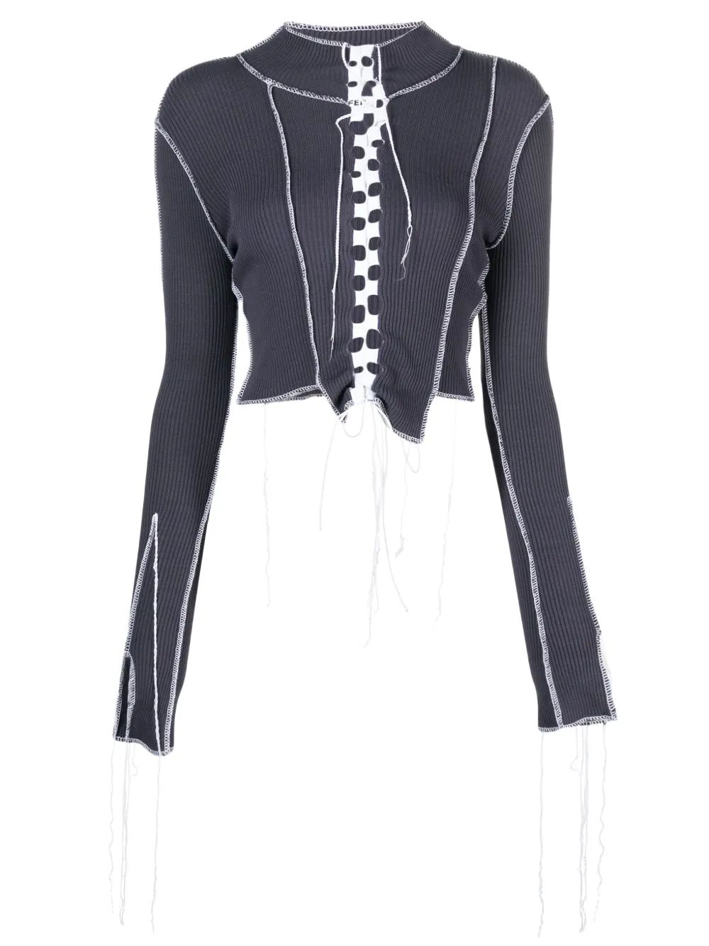Julfer Nicole Cut-out Crop Top In Blue
