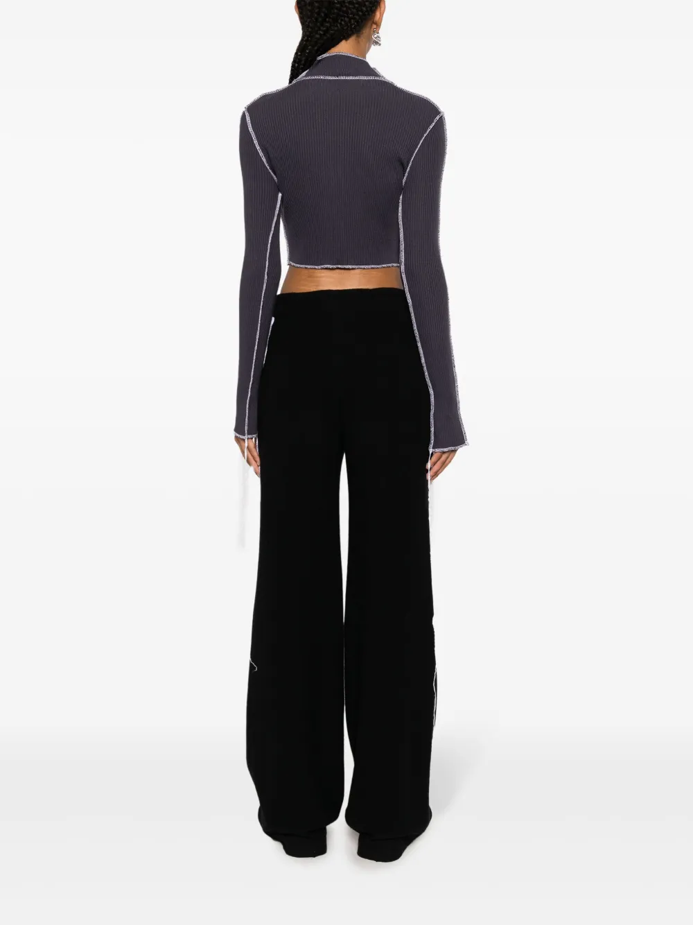 Julfer Nicole Cut-out Crop Top In Blue