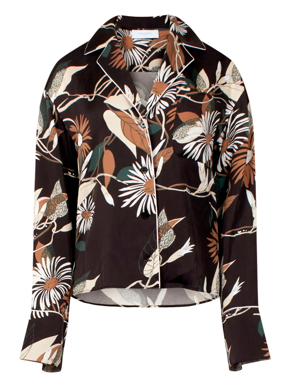 Equipment Pyjamashirt met bloemenprint Bruin
