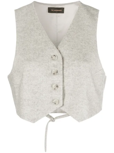 THE ANDAMANE Nadine cropped wool-blend vest