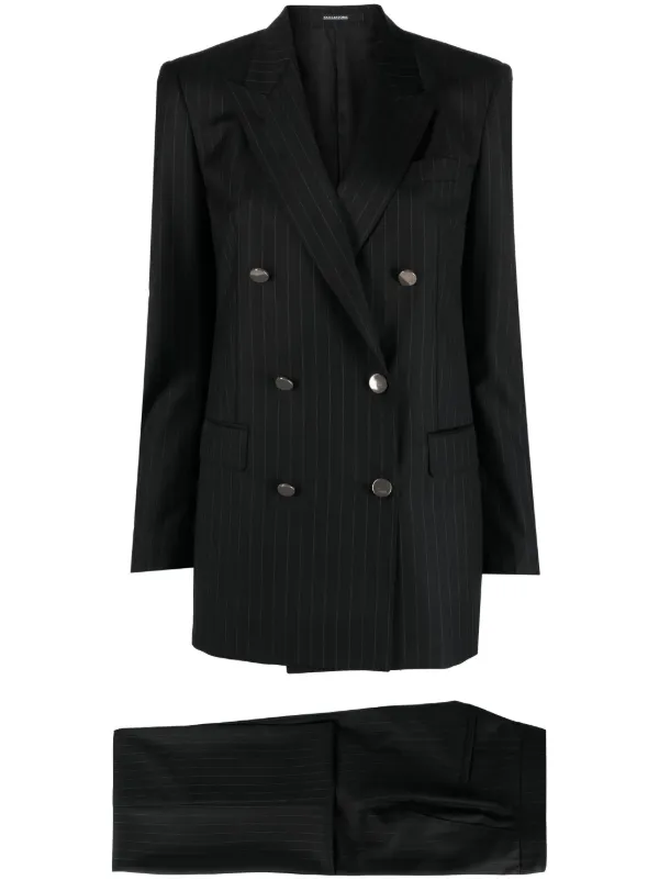 Women's double breasted pinstripe on sale suit