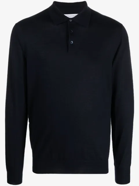 Cruciani fine-knit long-sleeved polo shirt
