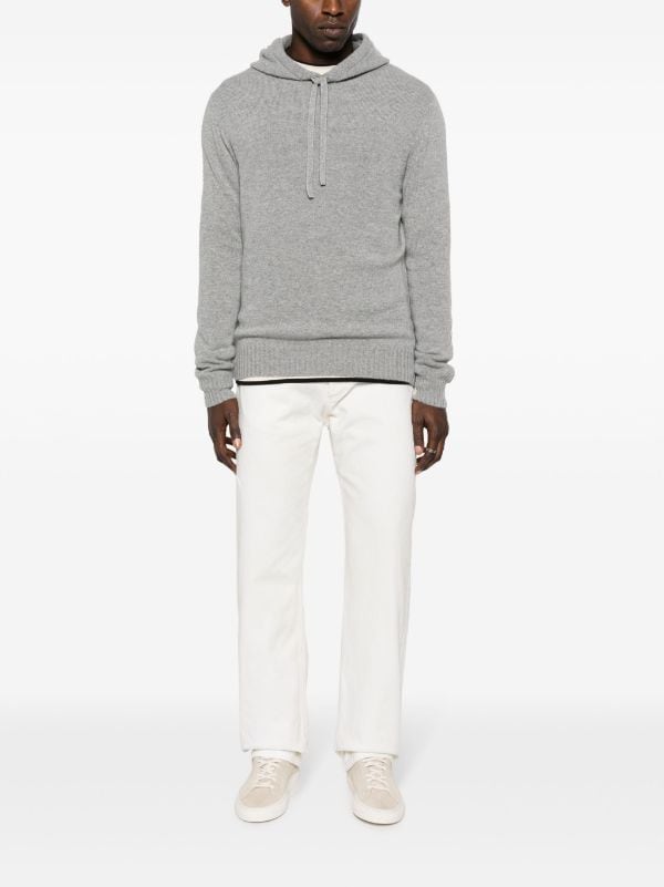 Cruciani long sleeve fine knit Hoodie Farfetch