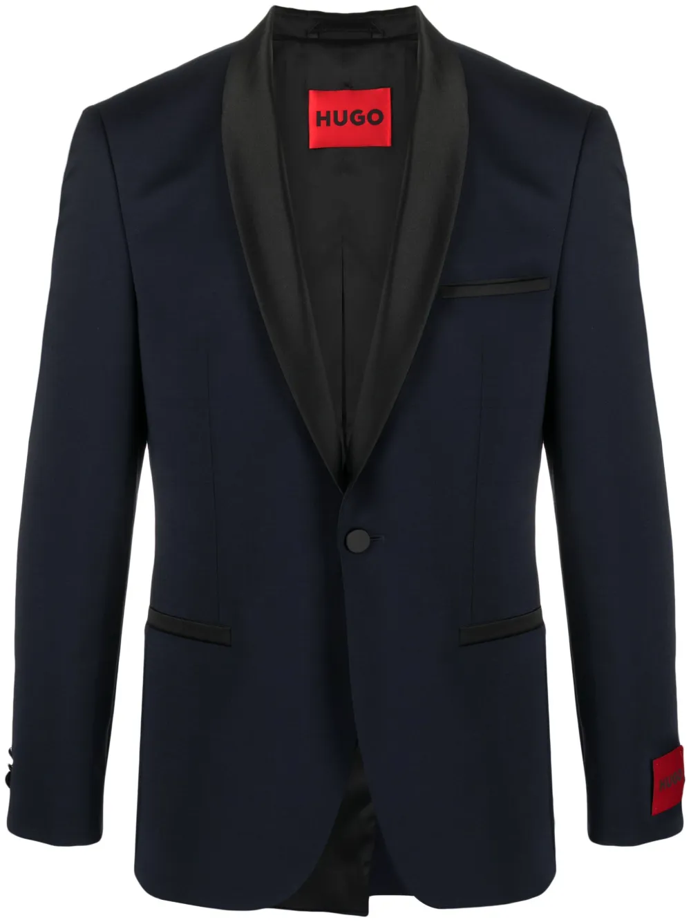 HUGO single-breasted tuxedo blazer | Blue | Image 1