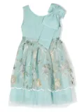 Patachou floral-appliqué tulle dress - Green