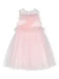 Patachou floral-appliqué tulle dress - Pink
