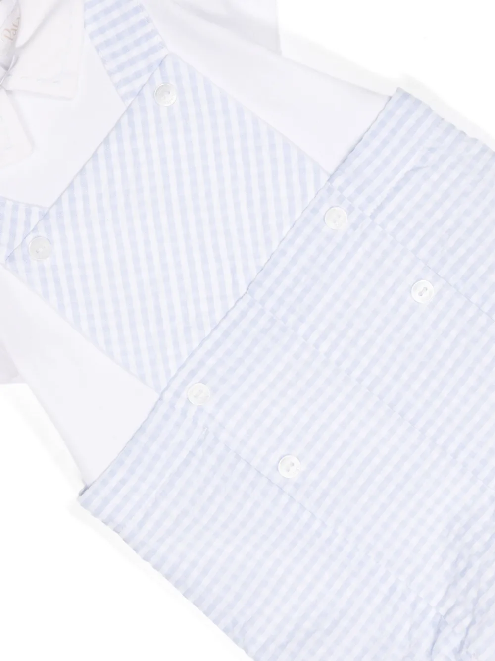 Patachou Geruit gelaagd babypakje Blauw