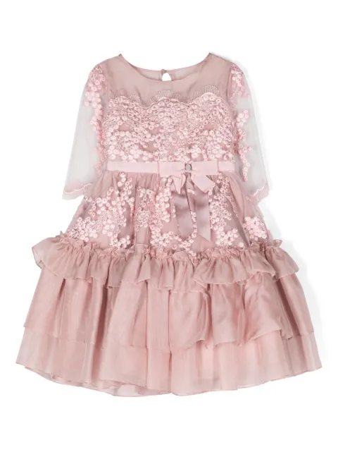 Patachou floral-applique tiered dress