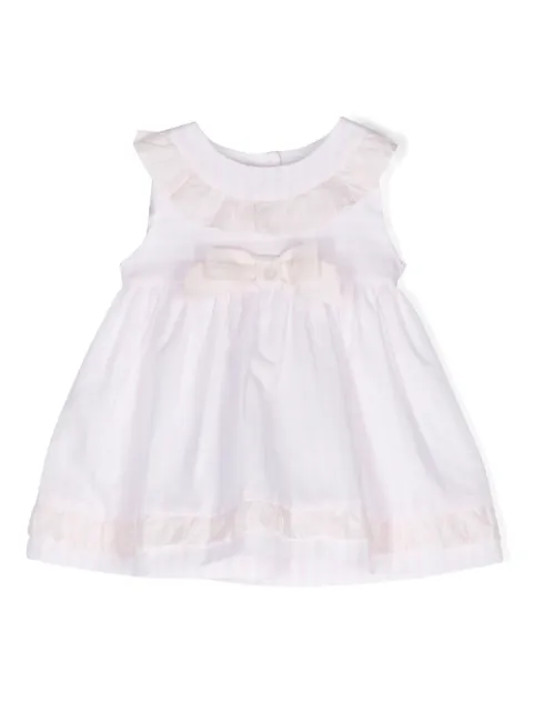 Patachou bow-detail striped cotton dress