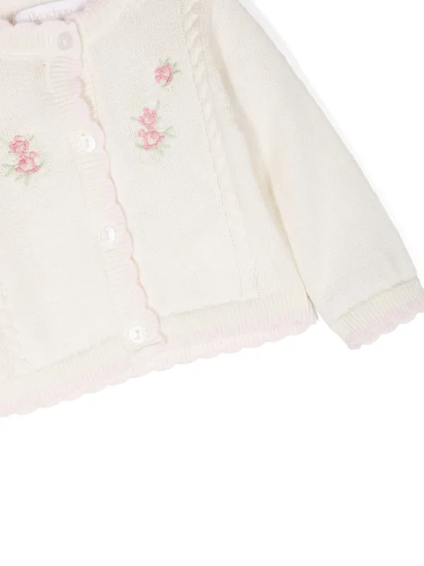 Patachou floral-embroidered Cardigan | Neutrals | FARFETCH