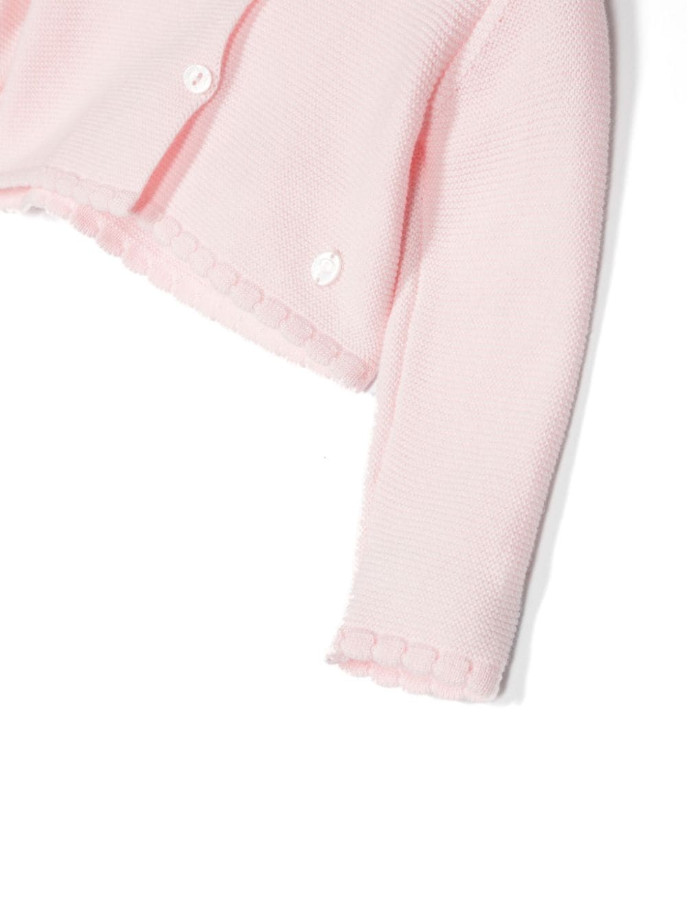 Shop Patachou Wavy-knit Cardigan In Pink