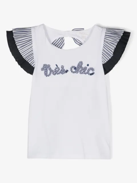 Patachou slogan-embroidered T-shirt