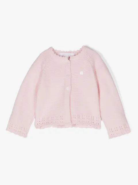 Patachou scallop-edge cotton cardigan