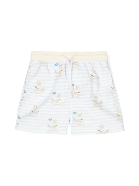 Patachou teddy bear-print swim shorts