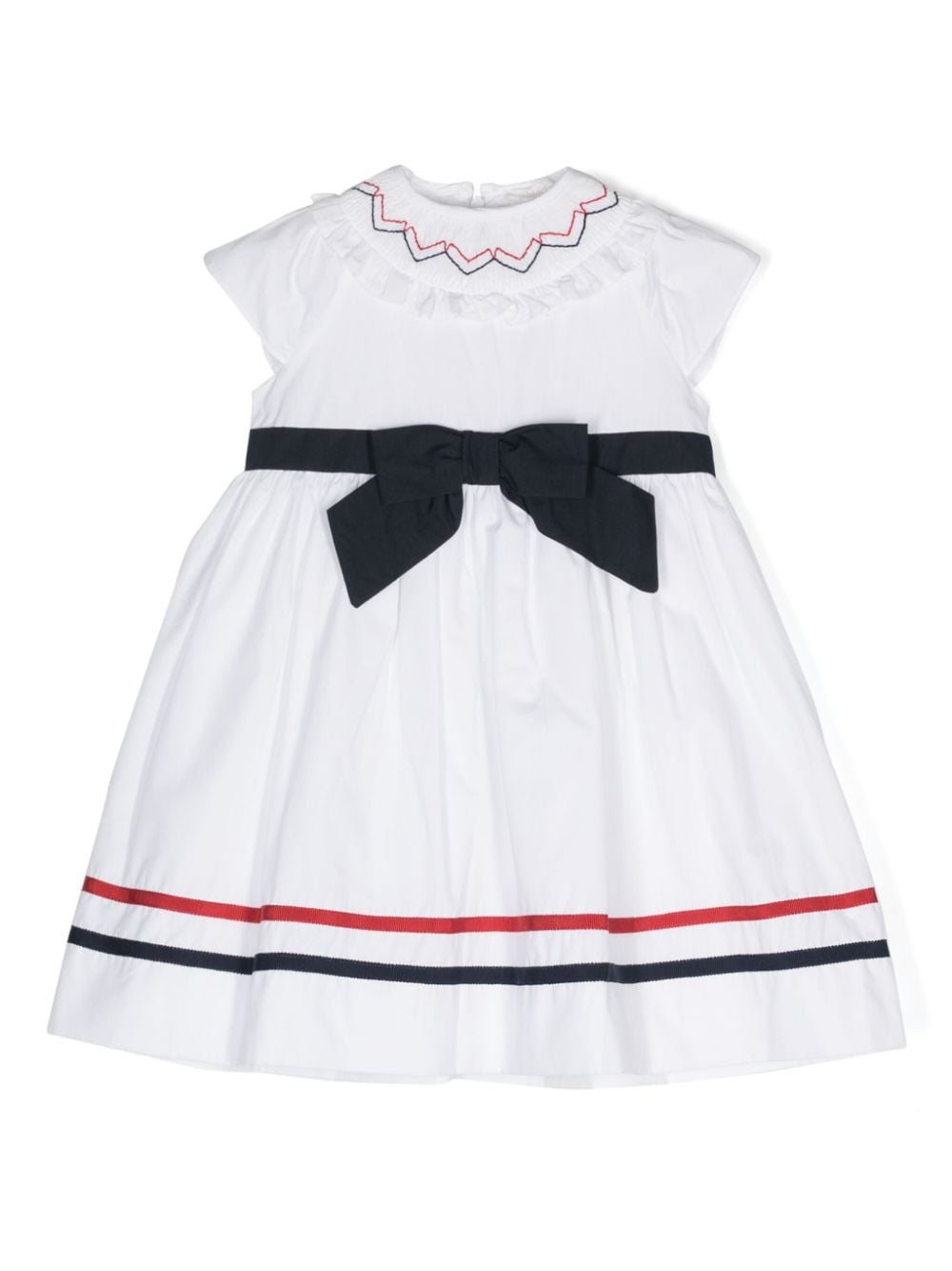 Patachou Kids' Bow-detail Cotton Dress In White