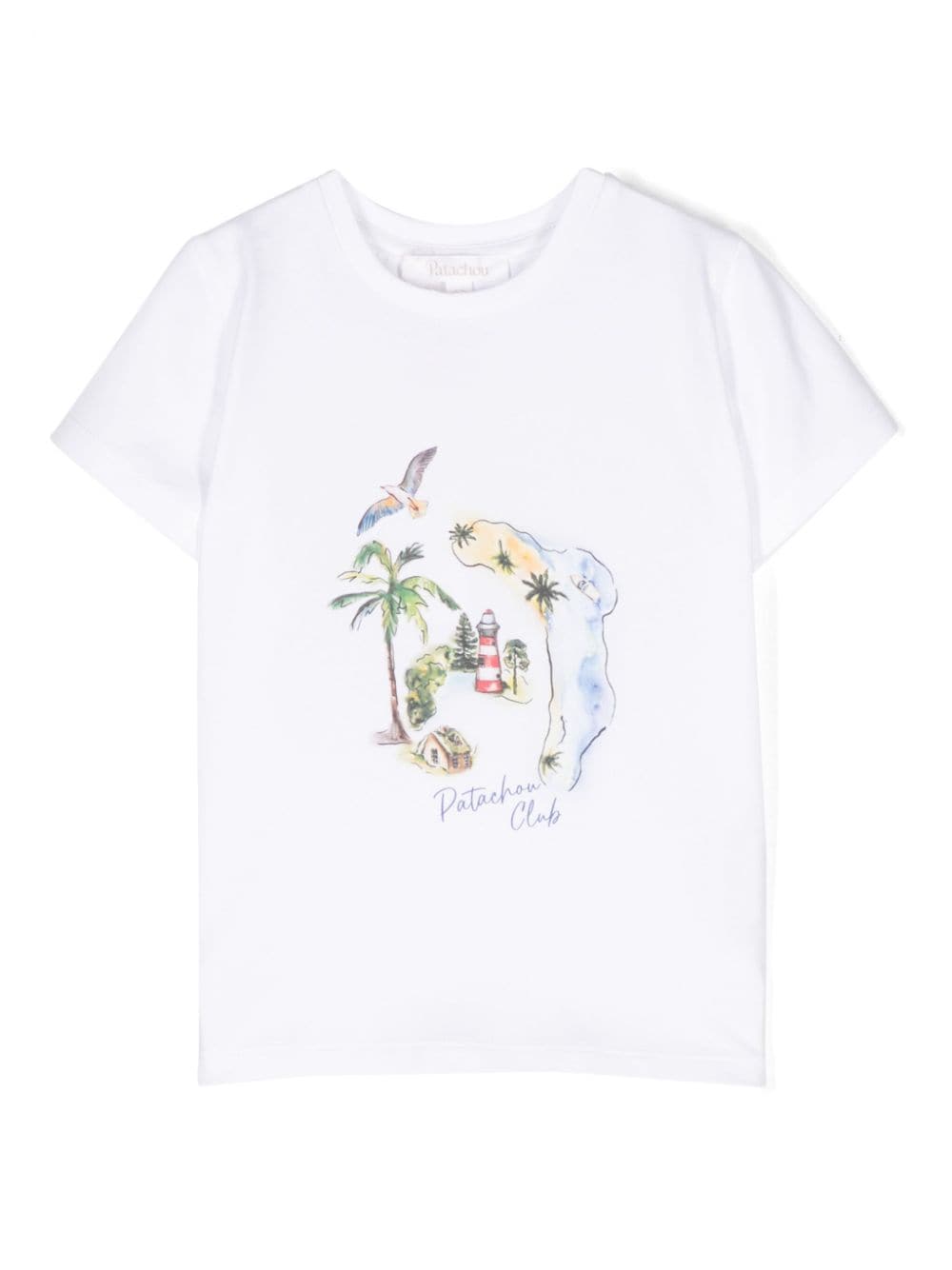 Patachou Babies' Graphic-print Cotton T-shirt In White