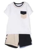 Patachou piqué-weave shorts set - White
