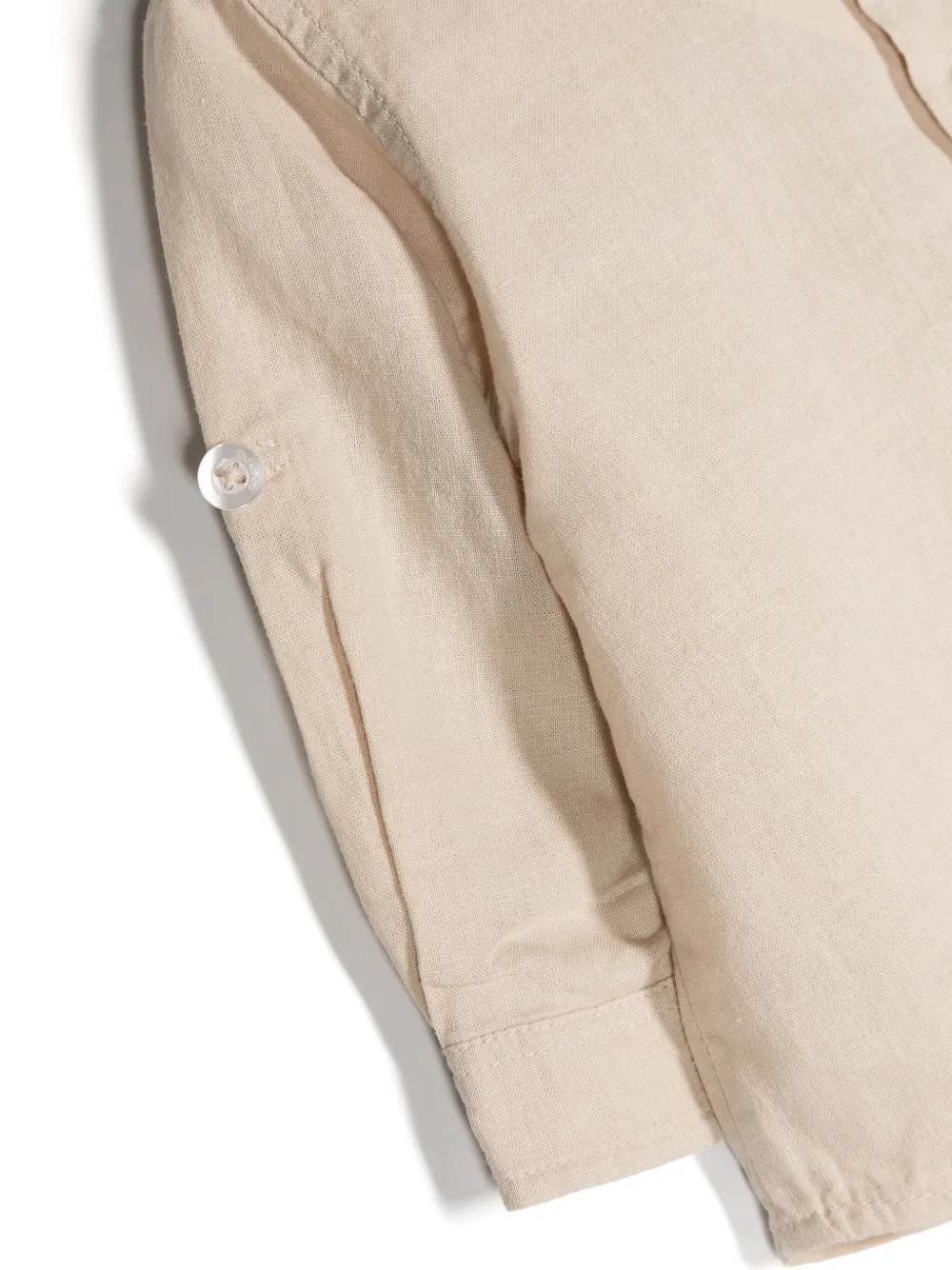 Patachou Shirt met geborduurd logo van linnenblend Beige