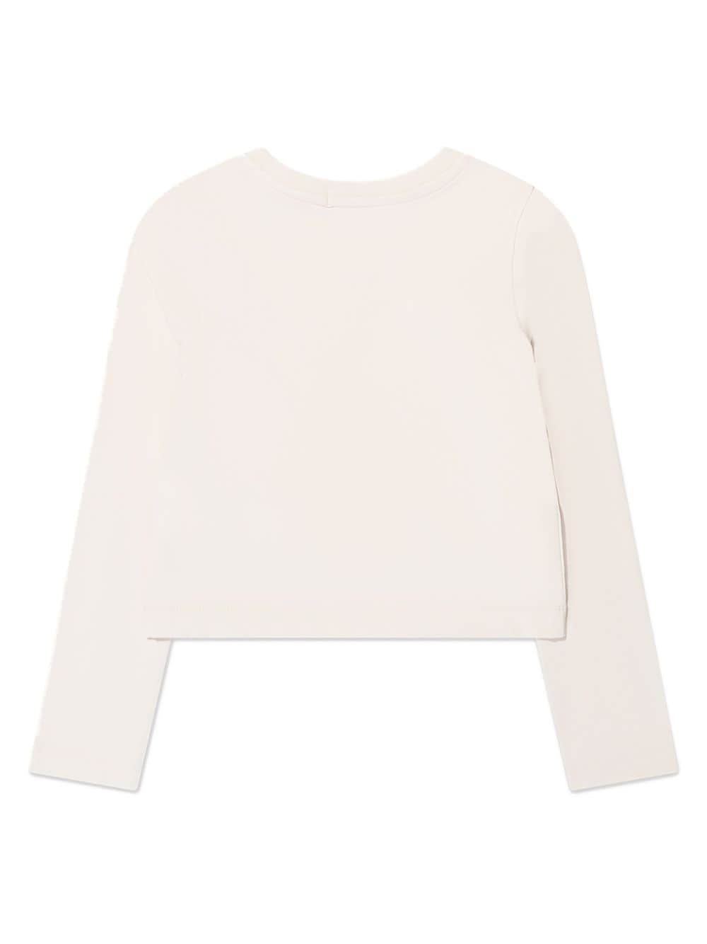 Calvin Klein Kids logo-print cotton-blend sweatshirt - Beige
