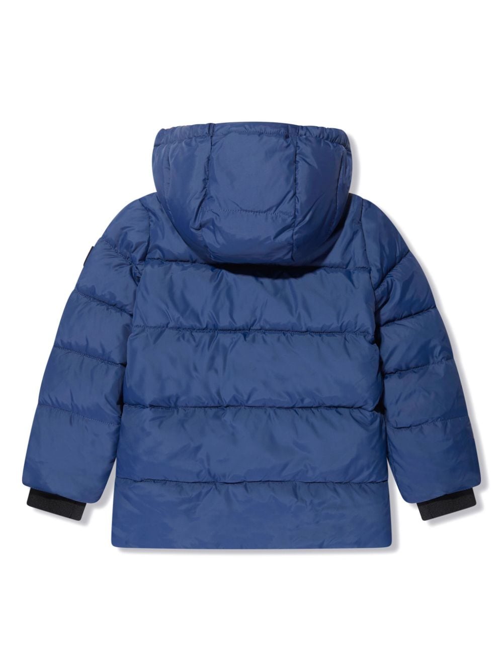 Calvin Klein Kids logo-patch padded hooded jacket - Blauw