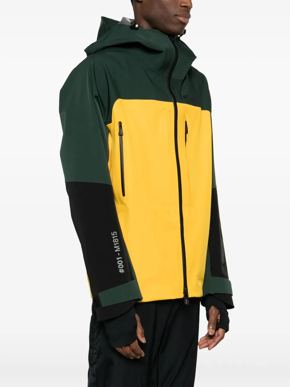 Shop Moncler Brizon Colour-block Hooded Jacket In Green