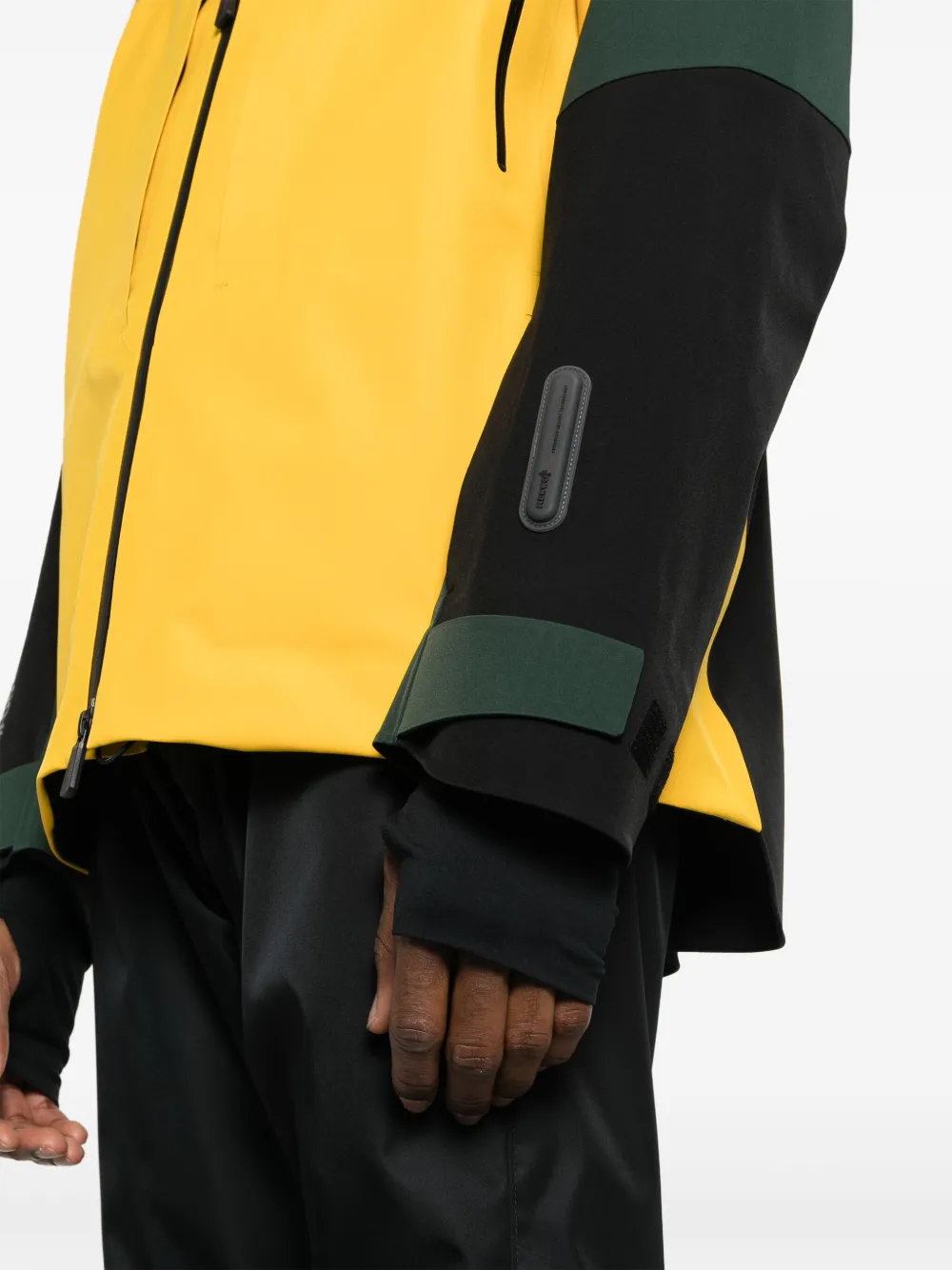 Shop Moncler Brizon Colour-block Hooded Jacket In Green