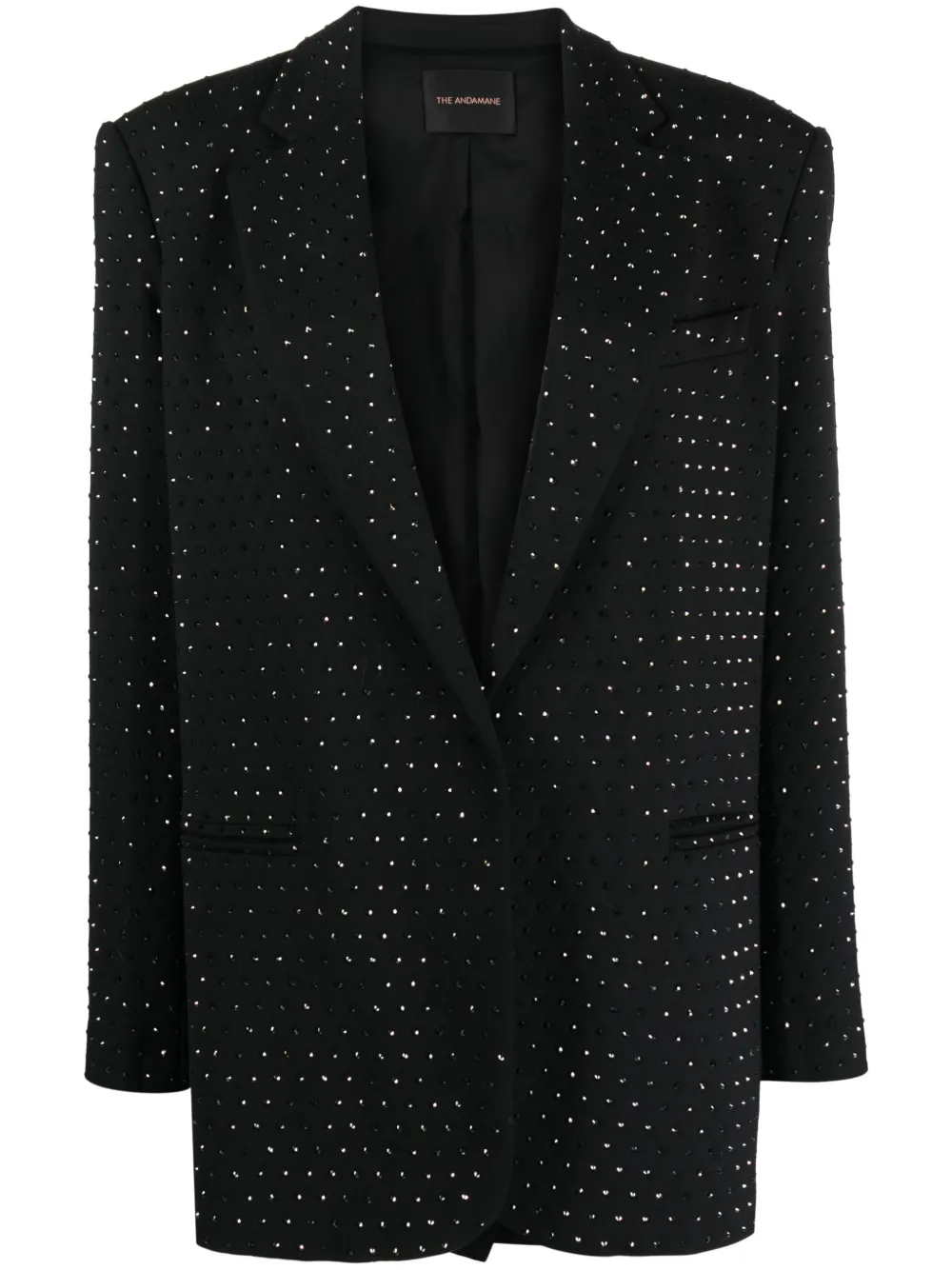 The Andamane Guia Crystal Stud-design Blazer In Black  