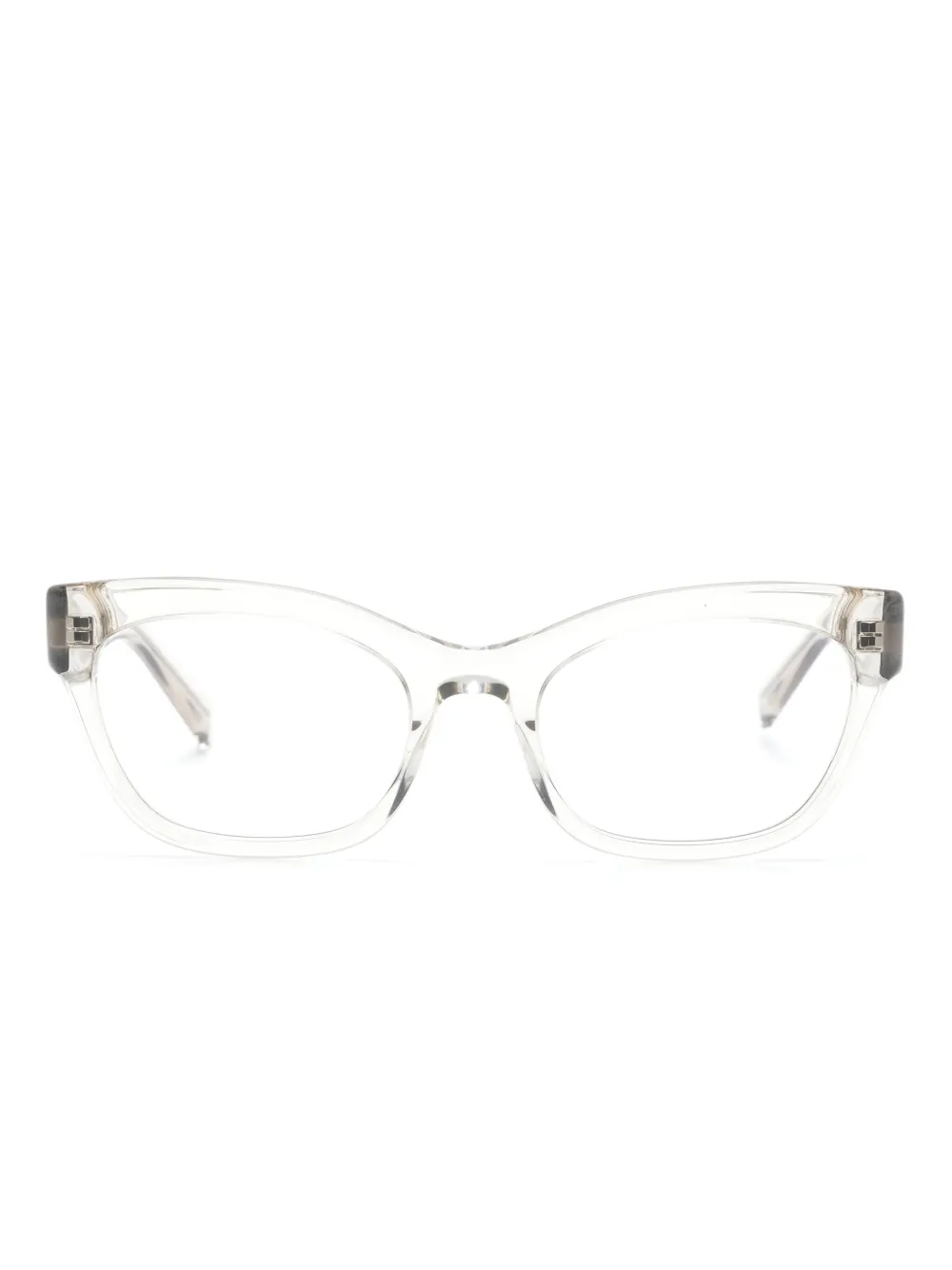 Saint Laurent Eyewear lunettes de vue carrées à logo gravé | tons neutres | Image 1