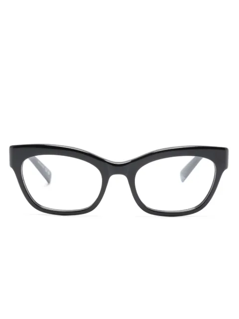 Saint Laurent Eyewear logo-print rectangle-frame glasses