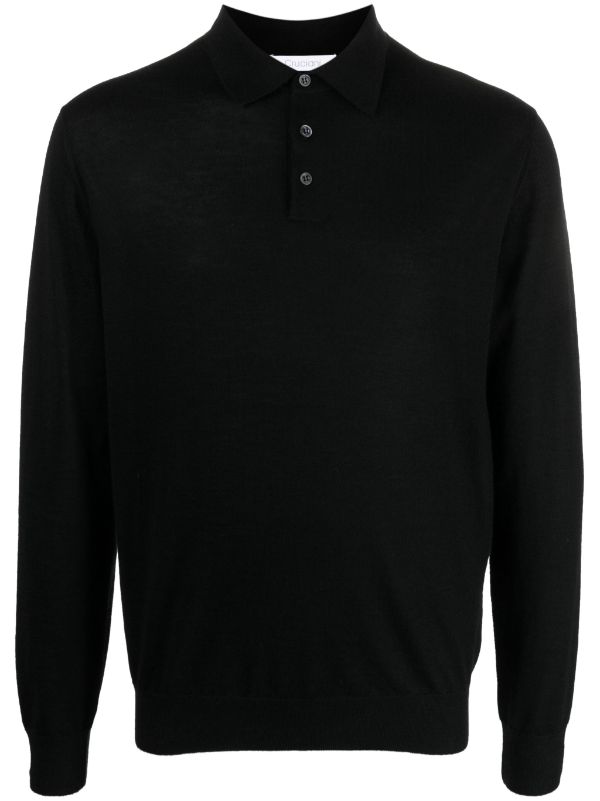 Cruciani fine knit long sleeved Polo Shirt Farfetch