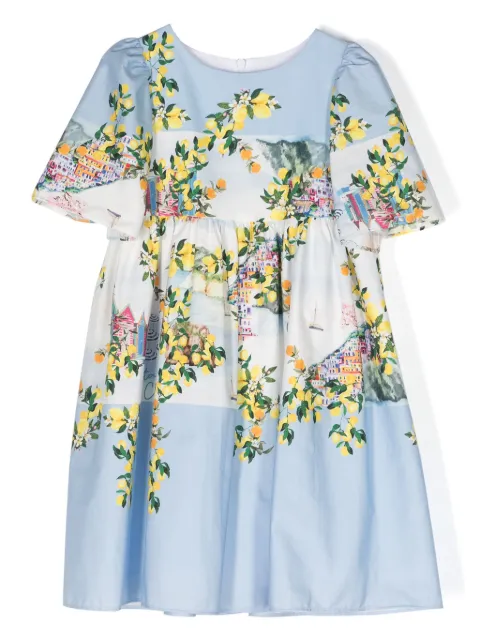 Patachou illustration-print cotton dress