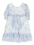 Patachou floral-print belted dress - White