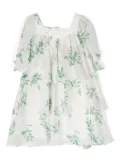 Patachou floral-print tiered dress - White