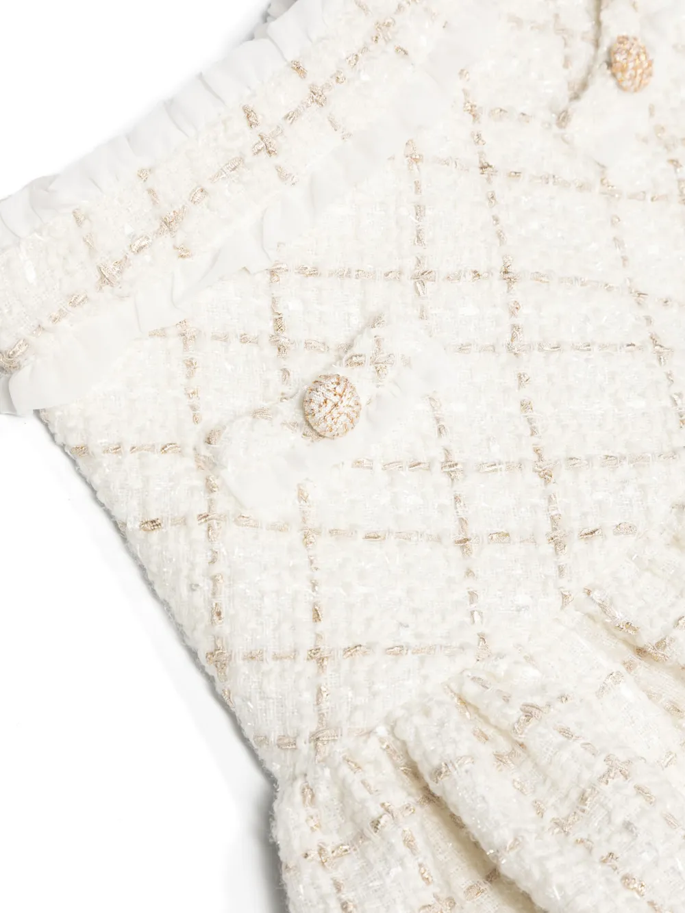 Patachou Tweed rok met ruches Beige